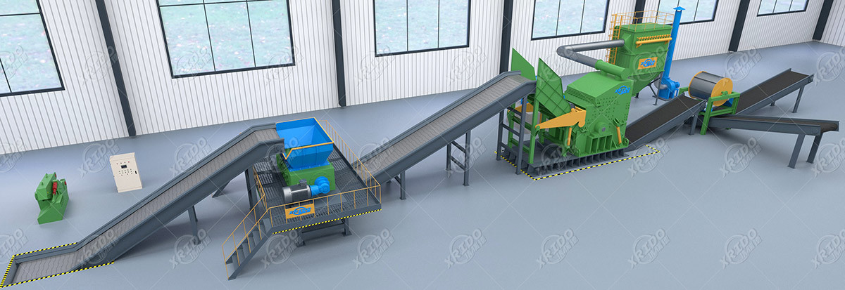 New Scrapped Cars Metal Recycling Plant Car Frame Shredder Car Shell Shredder