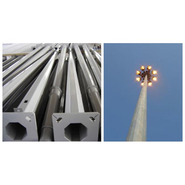Galvanized Octagonal High Mast Poles Steel Lamp Posts