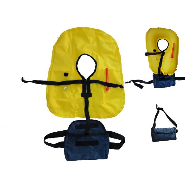 Marine Inflatable Life Jackets 150N Auto / Manual Start Navy Blue Inflatable Waist Belt