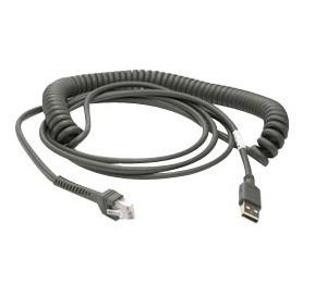 Quality CBA-U09-C15ZAR 15ft Coiled barcode scanner USB to RJ45 10P10C Cable for sale