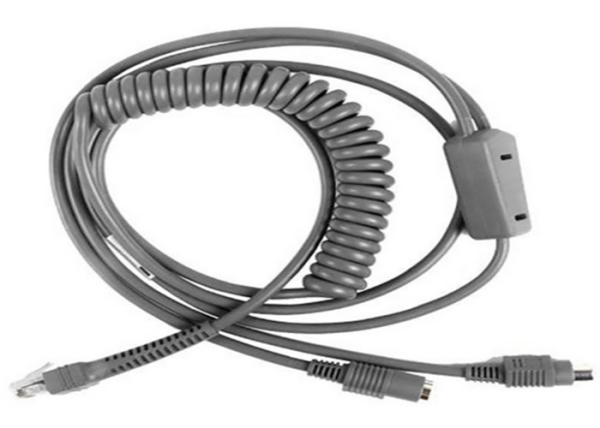 Quality 3M Coiled PS2 Keyboard Wedge Cable PU Jacket For Motorola Symbol Scanner for sale