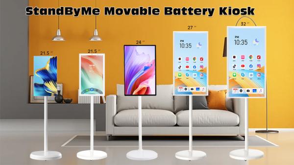 Quality Wireless Smart Portable TV 21.5-32 Inch HD Android Interactive Touch LCD Display with 5H or 9H Battery Stand for sale
