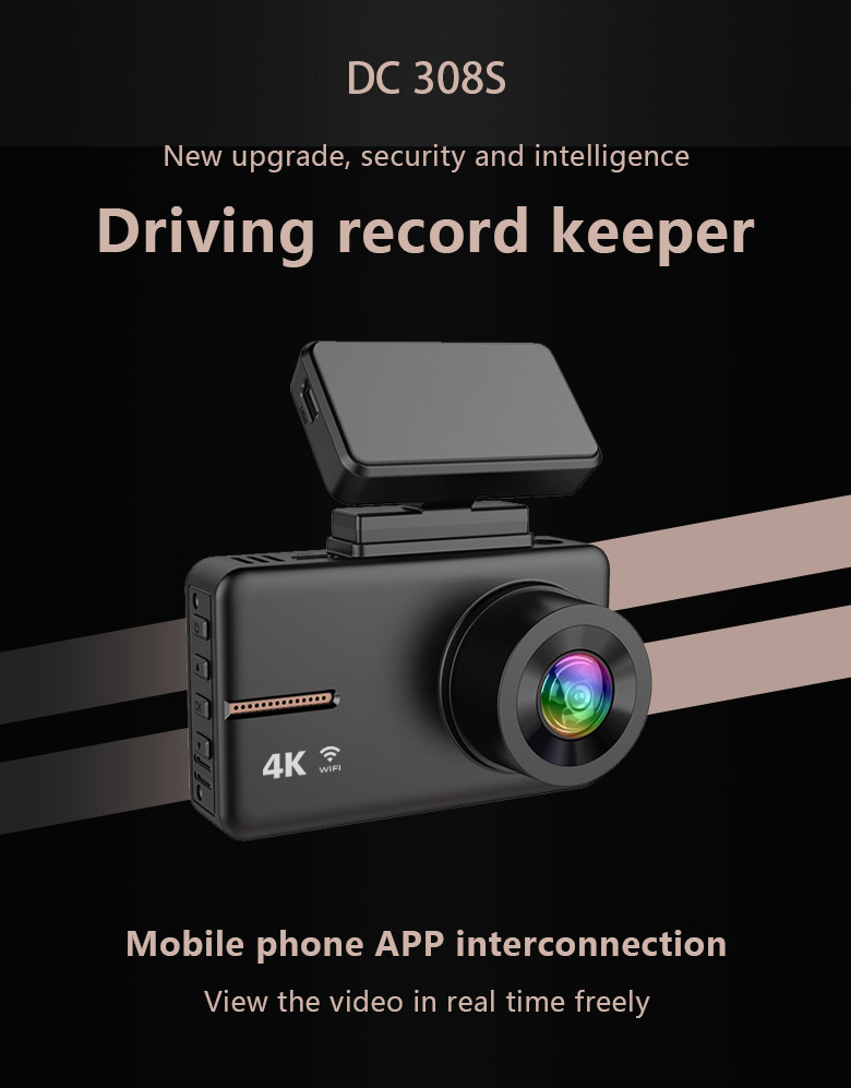 Loop Recording 30fps 1080p Dvr Dash Cam 3.0Inch LCD 4K IPS G Sensor Camera