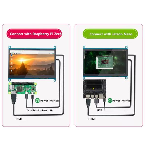5 Inch 800x480 HDMI Touch TFT Display 400 Cd/M2 Raspberry Pi LCD Display