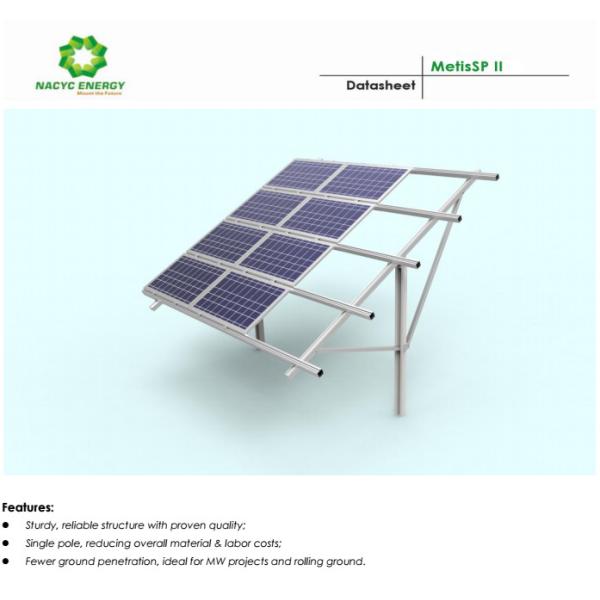 Solar Photovoltaic System Solar Panel Adjustable Mounting Brackets Technical Datasheet Offer PV Ground Mounting System