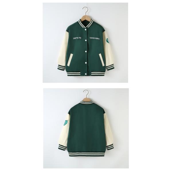Spring Autumn Girls Printed Patchwork Baseball Jacket Windproof