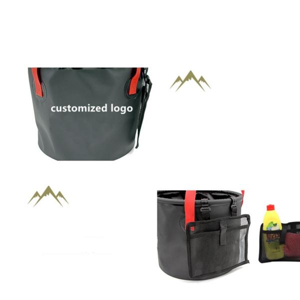 500d PVC Coated Fabric 20L Outdoor Camping Fishing Folding Bucket Car Cleaning Bucket