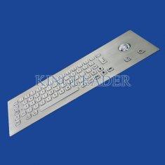 Quality IP65 Brushed SS Metal Industrial Keyboard With Trackball 64 Keys for sale
