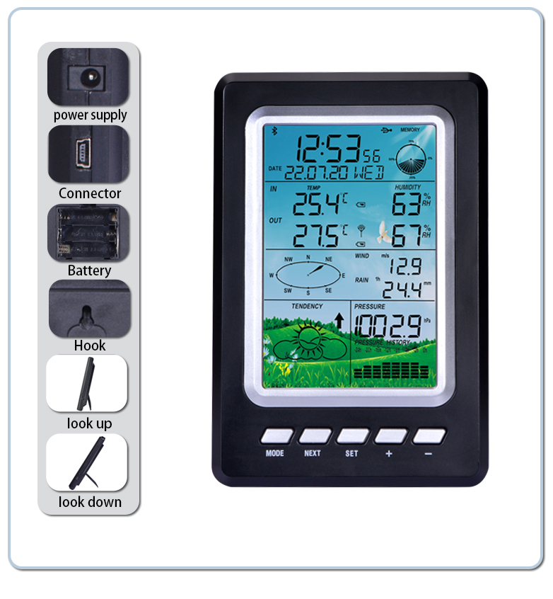 Color Weather Station Data Recorder With Accurate Temperature And Humidity Readings