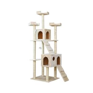 China Fashion Deluxe Wood Pet Furniture Diy Wooden Cat Scratching Post wholesale