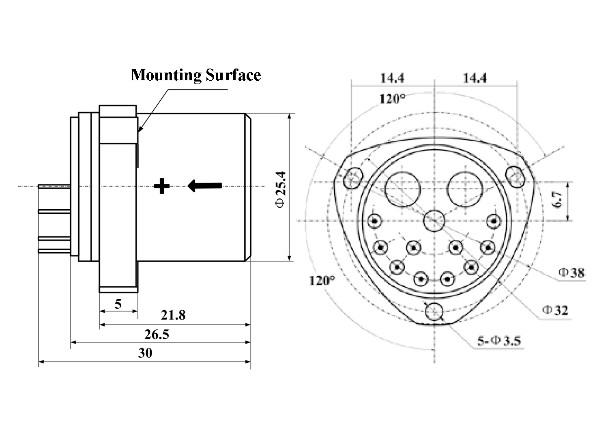 <5μg Threshold linear accelerometer -55°C～+80°C Storage temperature -45°C~+80°C Operating Temperature
