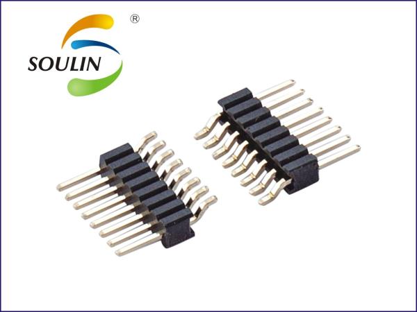 Quality Right Angle SMT Pin Header Connectors 1.27mm pitch Single Row for sale