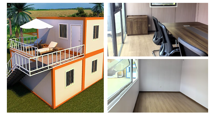 Save 70% Construction Time 2 Bedroom Prefab Container House with Top Roof Water Proof