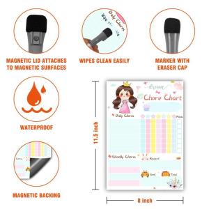 Dry Erase Erasable Magnetic Chore Chart For Fridge Rewritable