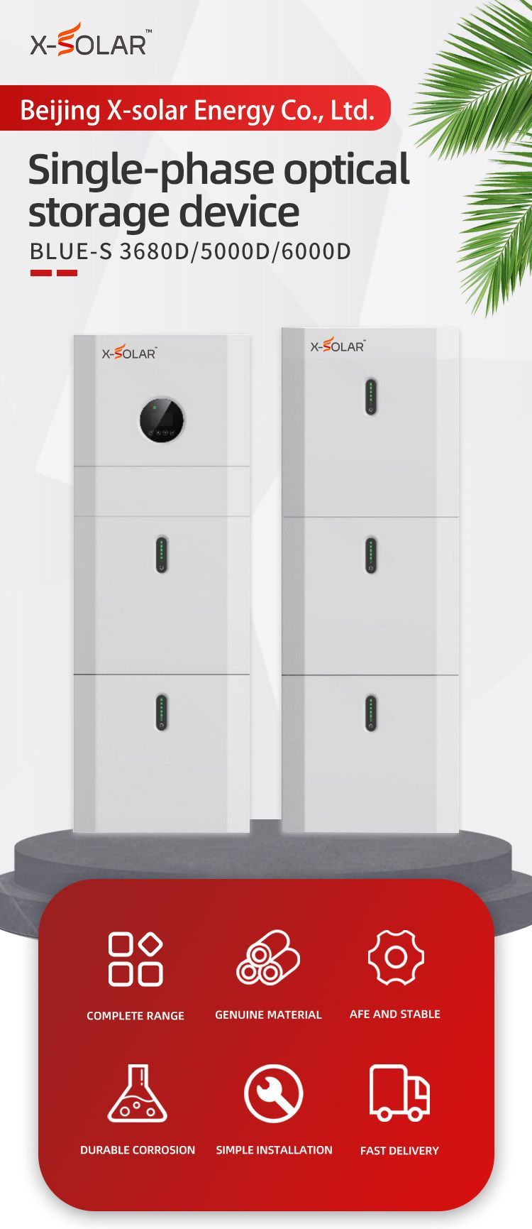 3.68-6kw Single Phase Inverter Home Use Solar Power Grid Hybrid Solar Inverter AC DC Low Frequency with Battery Package