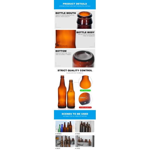 Wholesale Empty 330ml 33cl 12oz Soda Or Juice Clear Beer Glass Bottles With Lid