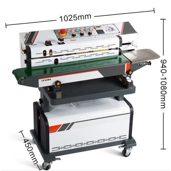 LF-1080B Vertical Sealing Machine , Vacuum Food Continuous Band Sealer