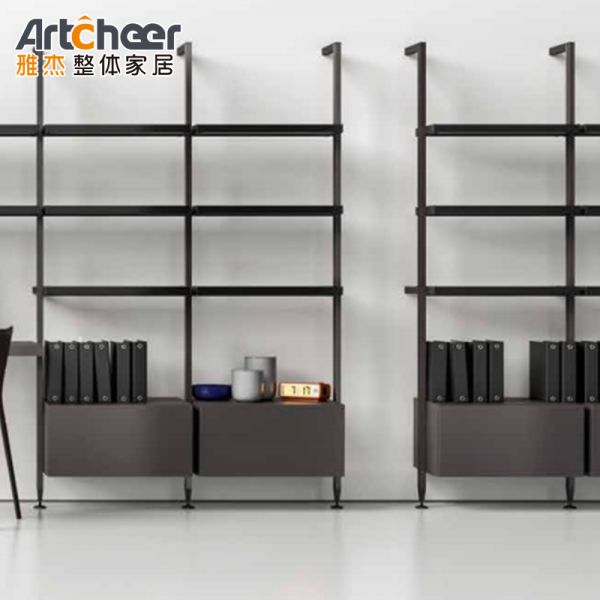 Modern Stylish Adjustable Height Display Rack with Aluminum Frame for Living Room