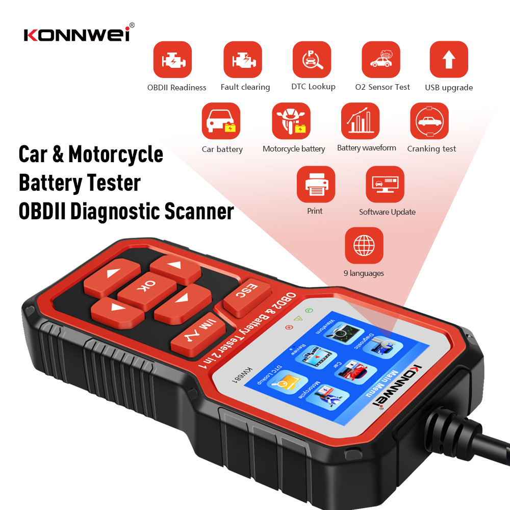 KW681 ABS Portable Car Engine OBDii Scanner CCA Auto Engine Analyzer