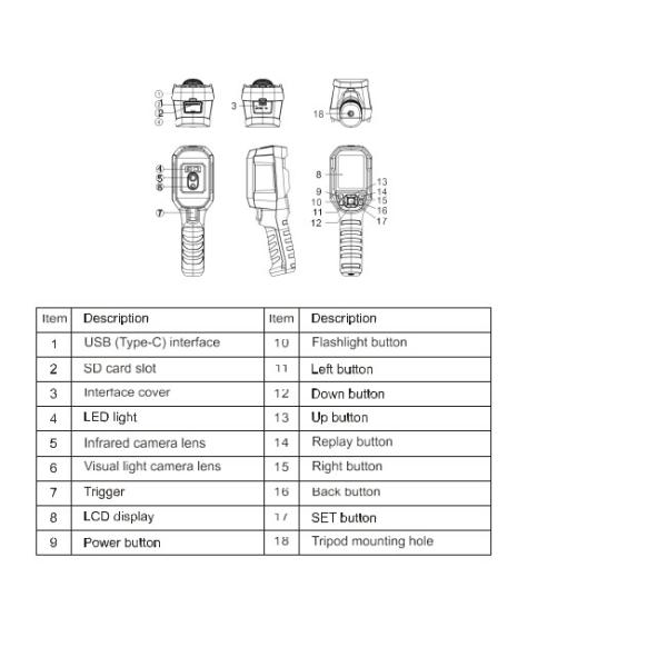 256×192 2.8" TFT LCD 9Hz Monocular Thermal Imager