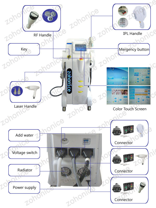 Elight Opt Shr Ipl Hair removal RF 4in1 Multifunction Beauty Equipment For Salon
