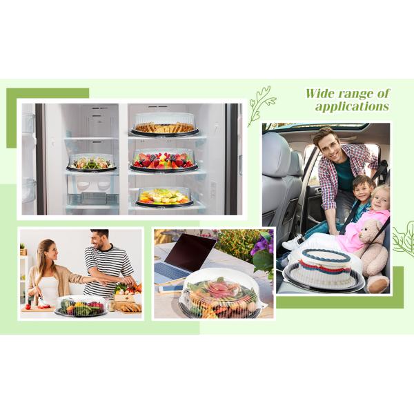 Disposable Catering Trays With Lids Serving Trays Black Plastic Round Platters With Clear Lids Deli Wax Paper