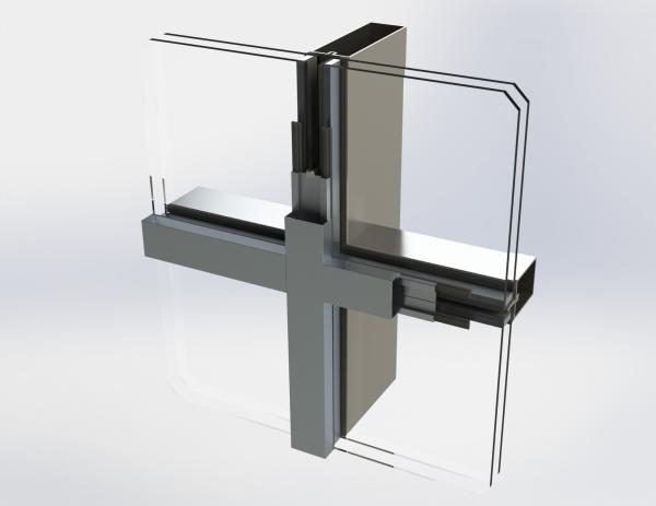 Quality Rainproof Hidden Frame Glass Curtain Wall Customizable Insulated Metal Stud Curtain Wall for sale