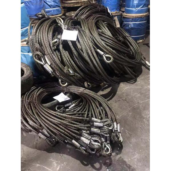 Include Looping Cable Gripper Customized Heavy Duty Steel Wire Rope With Double Hook For Hanging