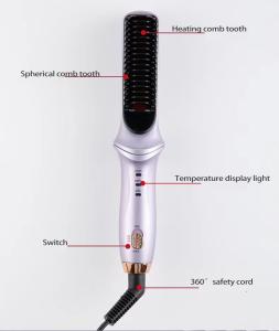 Jiuoaky Purple Negative Ion Hot Comb Straightener With Built In Comb Accessories