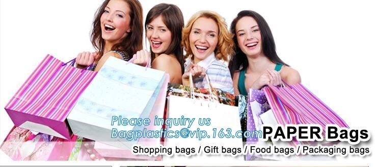Customized Cut Printed Coated Paper Shopping Bag with Matt Lamination,rope handle custom logo printed white paper bag