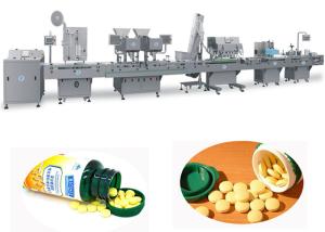 Auto Pharmaceutical Tablet Bottle Filling Machine Support Bottle Capping And Labeling