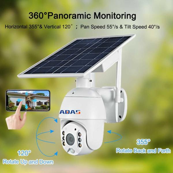 Quality 2K Home Security Camera 0.003W Standby Power Solar WiFi CCTV Camera for sale