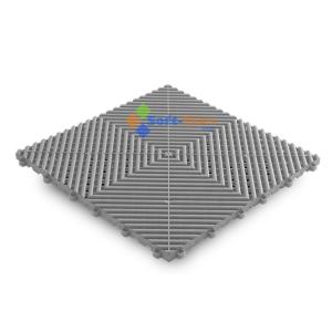China Light Gray PP Interlocking Floor Tile 400*400mm For Use In Garages Workshop wholesale