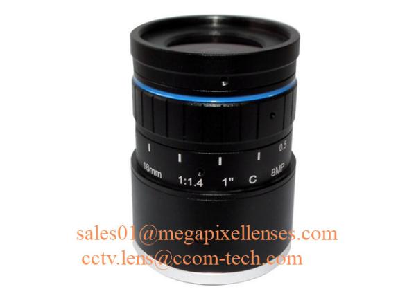 Quality 1" 16mm F1.4 8Megapixel DC Auto IRIS Low Distortion C Mount ITS Lens, 16mm Traffic Monitoring Lens for sale