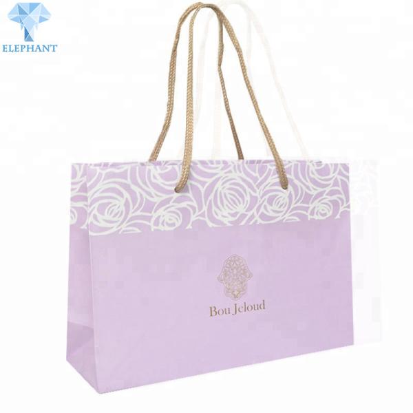 Quality Portable Kraft Paper Bags With Rope Handles Glossy Lamination for sale