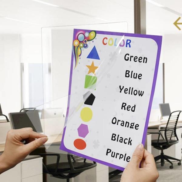 Reusable Transparent PVC Wall Document Holder A4 Horizontal Vertical