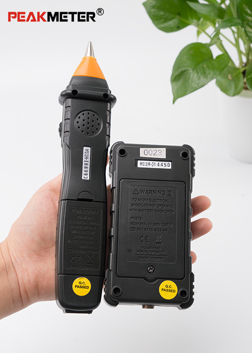 Black Electrical Cable Tracker , Network Wire Coax Cable Continuity Tester