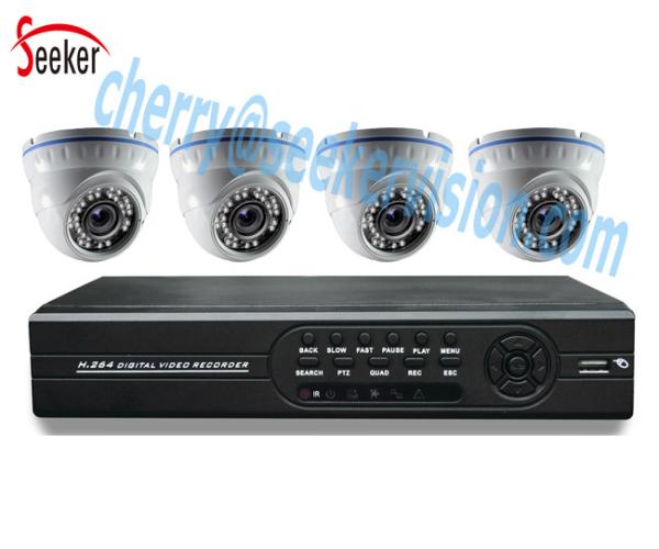Quality HD 4CH 720P Indoor Dome Camera and DVR System 1080N CCTV Camera Kit 4 Channel for sale
