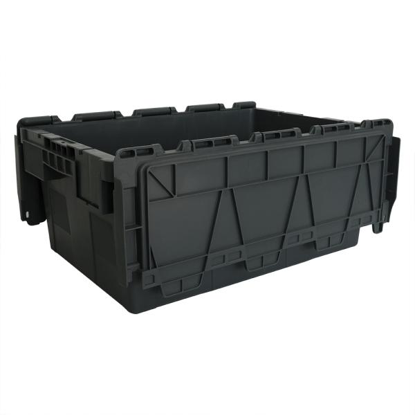 Clear Waterproof Logistic Storage Plastic Storage Box with Hinged Lid and Customized Logo