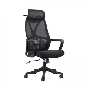 China Comfortable Black Swivel Mesh Office Chair With Lumbar Support wholesale