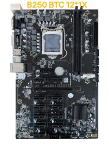 B250 Mining Motherboard BTC 12*1X PC1-E16X LGA 1151 DDR4 SATA3.0 Support