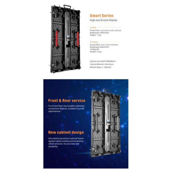 Outdoor IP40 P4.81mm 500x1000mm Stage Rental LED Display