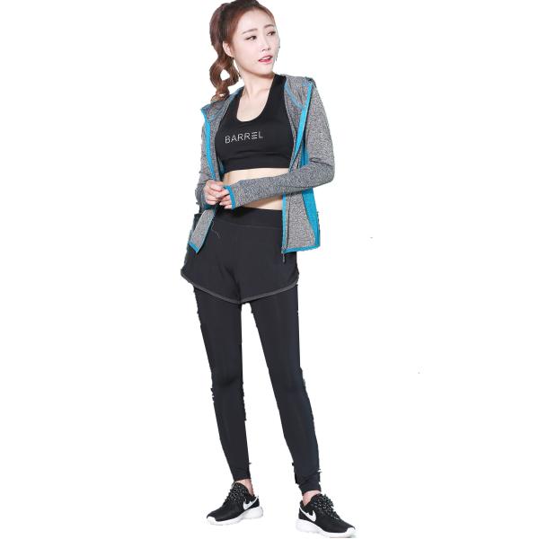CPG Global High Quality Breathable 3 Pieces Sets Long Sleeves Gym Running Racerback Sports Bra with Yoga Pants T1019