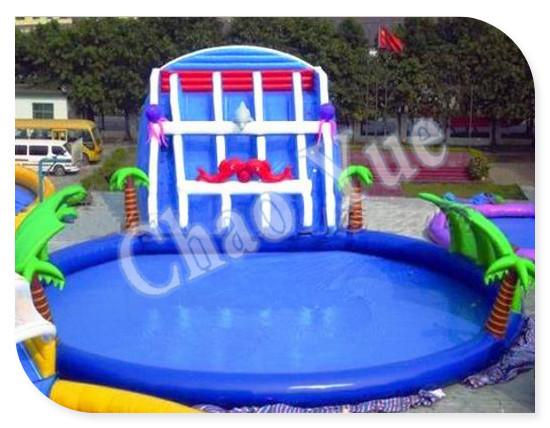 Quality Giant Inflatable Water Slide, Inflatable Slides with Pool for sale