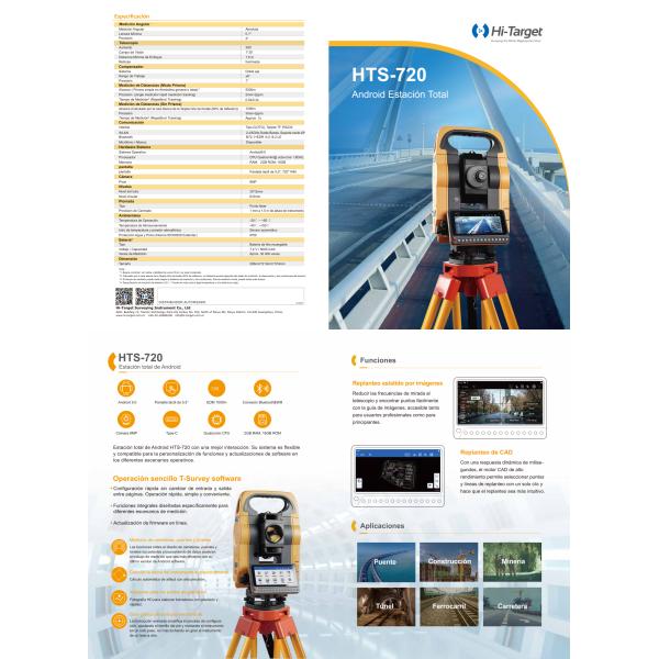 China Hot Selling Color Screen Bluetoooth Hi-Target Hts-720 Smart Android Total Station