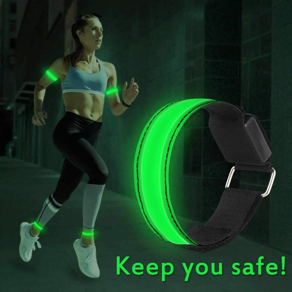 Quality Rechargeable led luminous arm with LED reflective bracelet luminous with fun run outdoor sports running lights for sale