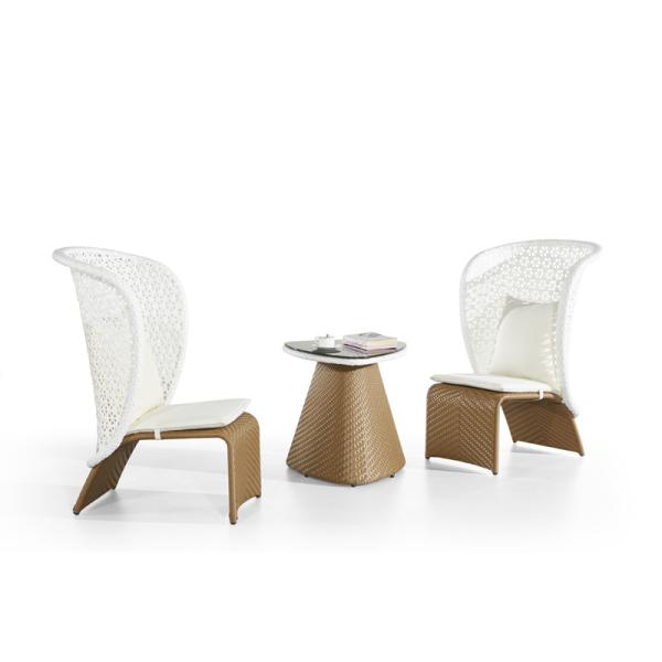Quality Height 70cm Width 60cm Wicker Rattan Side Table , Rattan Patio Coffee Table Luxury for sale