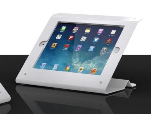 Quality COMER secure lock tablet counter-top display mounting 360 degree rotating tablet stands for digital retail stores for sale