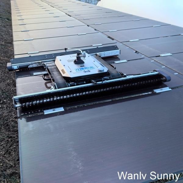Quality 24V Operating Voltage Solar Panel Cleaning Robot with DC Motor and Rolling Brush Heads for sale