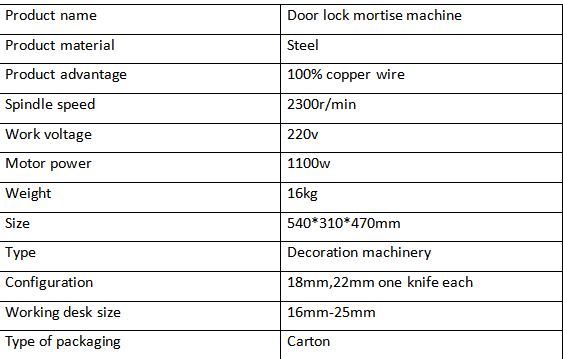 18mm Configuration Woodworking Machinery Portable Door Lock Hole Mortising Machine